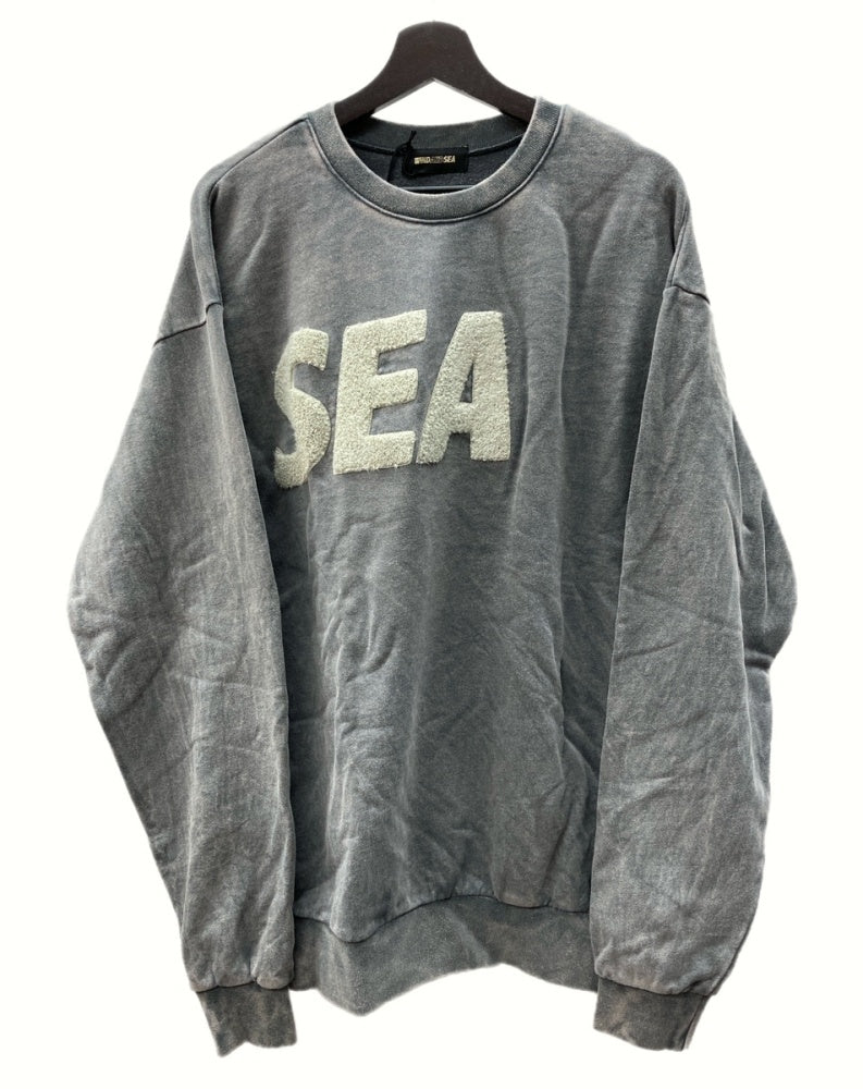 ウィンダンシー WIND AND SEA SEA CHENILLE EMB SULFUR CREW NECK シー シェニール サルファー クルー  ネック ヴィンテージ加工 灰色 WDS-O-SIG-24-Q2-CS-01 スウェット ロゴ グレー XLサイズ 104MT-581 |  古着通販のドンドンサガール