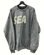 ウィンダンシー WIND AND SEA SEA CHENILLE EMB SULFUR CREW NECK シー シェニール サルファー クルー ネック ヴィンテージ加工 灰色 WDS-O-SIG-24-Q2-CS-01 スウェット ロゴ グレー XLサイズ 104MT-581