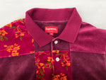 シュプリーム SUPREME 21AW floral patchwork velour フローラル パッチワーク ポロシャツ  ロンT 花・植物 マルチカラー Mサイズ 104MT-307