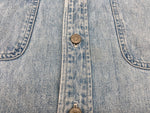 ダブルアールエル RRL 90s 三ツ星タグ DENIM SHIRT デニムシャツ ステンカラー メタルボタン ヴィンテージ VINTAGE ラルフローレン RALPH LAUREN コットン モーリシャス製 ライトブルー 長袖シャツ 無地 ブルー Mサイズ 104MT-1974