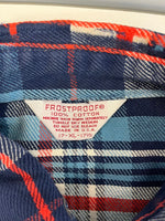 フロストプルーフ FROSTPROOF 70s～ Vintage ヴィンテージ コットン ネルシャツ チェックシャツ  US古着 青系 XL 長袖シャツ ブルー LLサイズ 101MT-4092