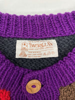 インバーアラン INVERALLAN 4A Golfer Cardigan ゴルファー カーディガン クレイジーパターン ニット セーター ケーブル ハンドニット カーディガン 無地 マルチカラー 104MT-1121