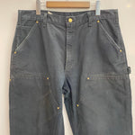 【曜日割引対象外】 カーハート Carhartt 00's ダブルニー ワークパンツ ダック カーゴパンツ ブラック 36×32サイズ 201MB-1191 VB