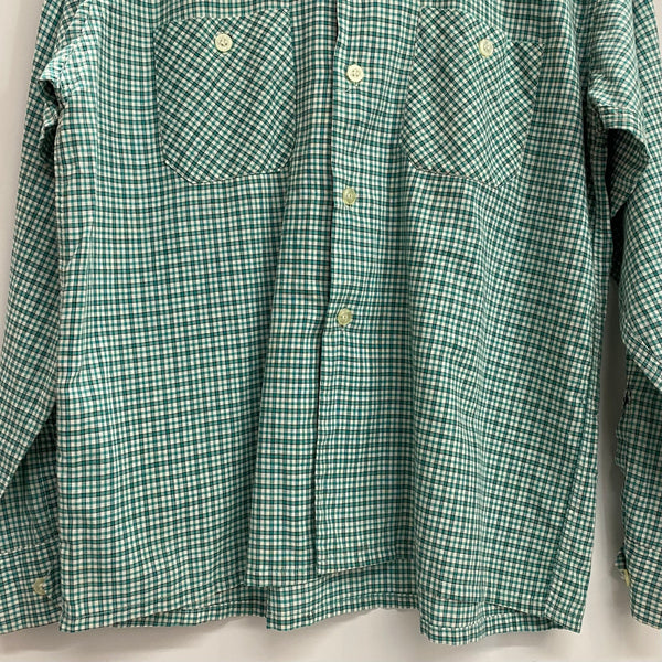 【曜日割引対象外】 ヴィンテージ vintage 50's~ Dunhill Cotton Check Shirts 長袖シャツ グリーン Mサイズ 201MT-4379 VB