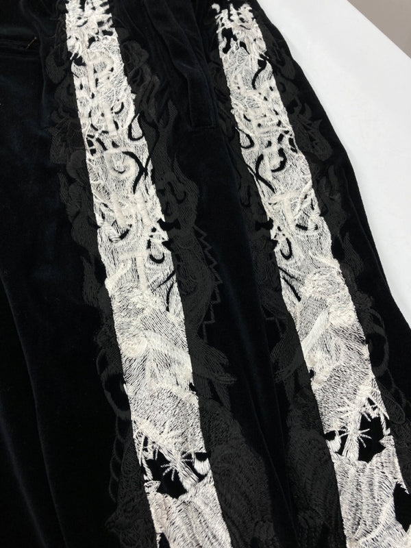 ダブレット doublet 19AW LINED CHAOS EMBROIDERY TRACK PANTSトラック パンツ ベロア 刺繍 ジャージ ズボン 黒 ロゴ 19AW16PT110 ボトムスその他 ブラック Mサイズ 104MB-389