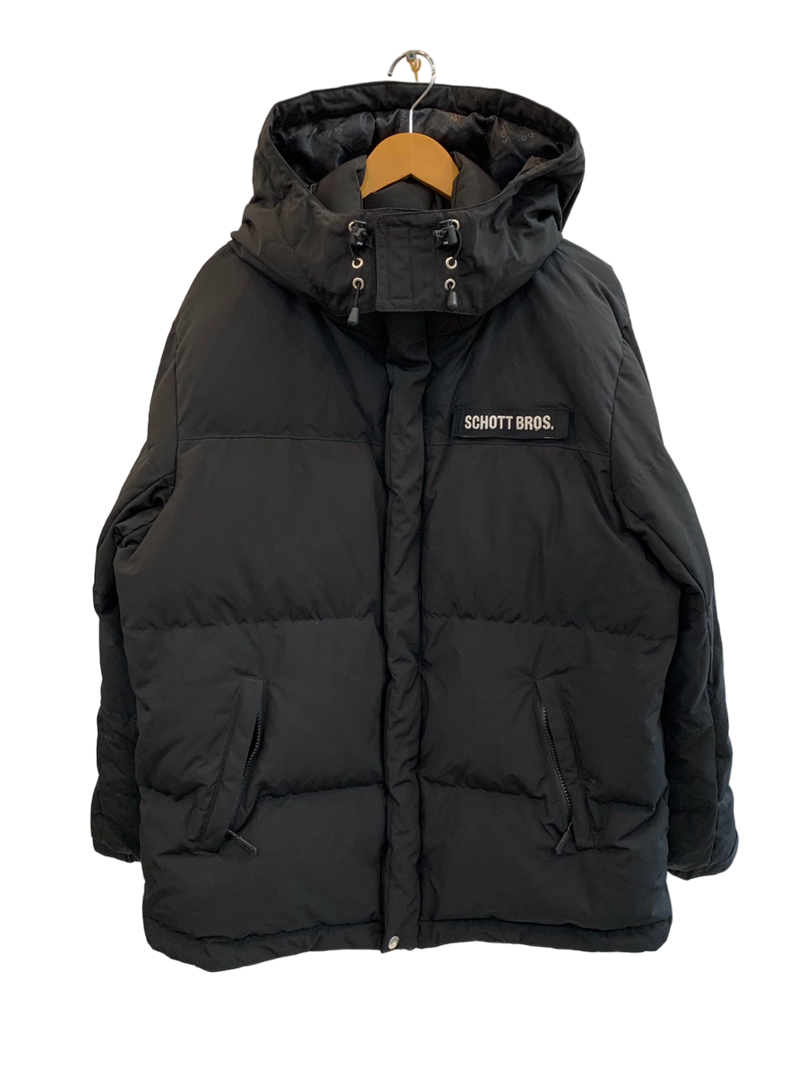 ショット SCHOTT ダウンジャケット CLASSIC 2 TONE DOWN JACKET 3122069 ジャケット ロゴ ブラック XLサイズ  201MT-2391 | 古着通販のドンドンサガール