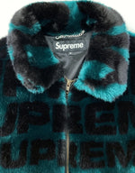 シュプリーム SUPREME 18SS Faux Fur Repeater Bomber Jacket フェイク ファー リピータ ボンバー ジャケット Dark Teal 緑 ジャケット ロゴ グリーン Mサイズ 104MT-563