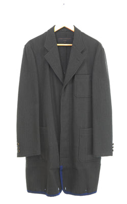 コムデギャルソン COMME des GARCONS HOMME 90s AD1999 田中オム期 ウールコート 比翼仕立て パイピング 90's HJ-04008M コート ブラック Mサイズ 103MT-3355