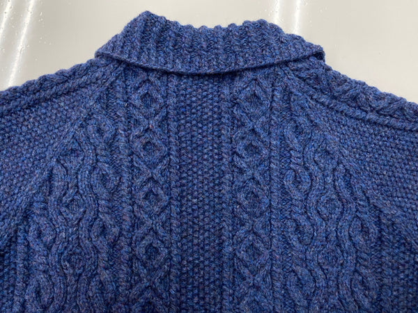 インバーアラン INVERALLAN 3A Lumber Cardigan ランバーカーディガン ケーブルニット ハンドニット 紺 セーター 無地 ネイビー 104MT-2184