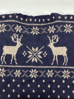 ダブルアールエル RRL 90s NORDIC SWEATER ノルディック セーター ニット トナカイ柄 三ツ星タグ Ralph Lauren 紺 セーター 総柄 ネイビー Lサイズ 104MT-2069
