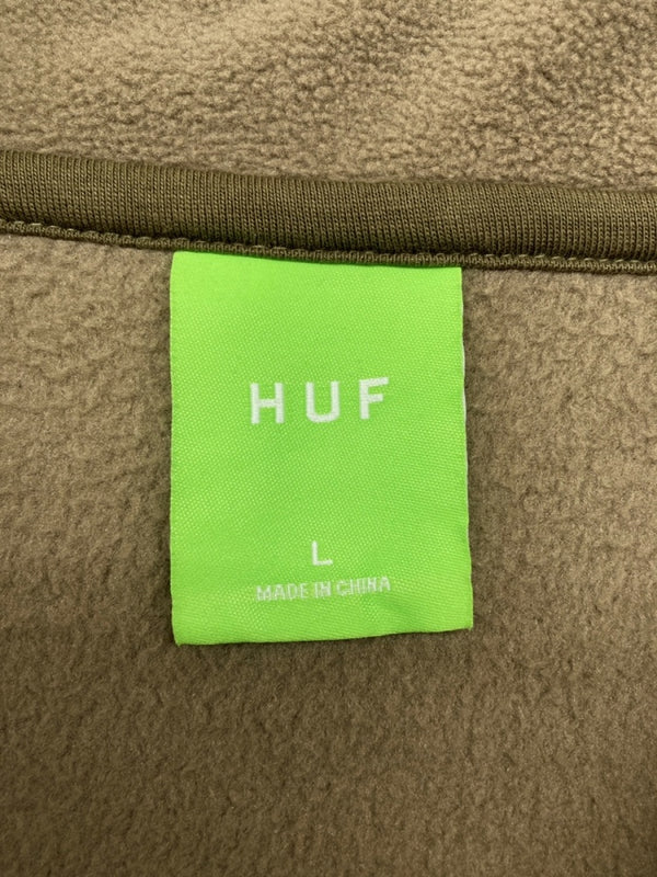 ハフ HUF RANGE QUARTER ZIP POLAR FLEECE レンジ クウォーター ジップ ポーラー フリース 茶色 緑 FL00183 スウェット ロゴ ブラウン Lサイズ 104MT-461