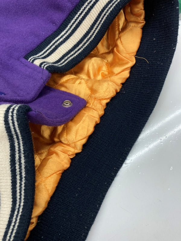 チャップス CHAPS 80s 90s VARSITY JACKET バーシティ ジャケット スタジャン ボタン ワッペン Ralph Lauren アウター 紫 緑 ジャケット ロゴ パープル Mサイズ 104MT-2202