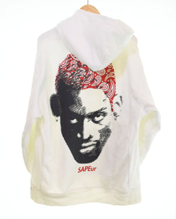 サプール  SAPEur RED Paisley Head HOODIE レッド ペイズリー ヘッド フーディー デニス・ロッドマン プリント パーカー XL パーカ ホワイト LLサイズ 103MT-2869