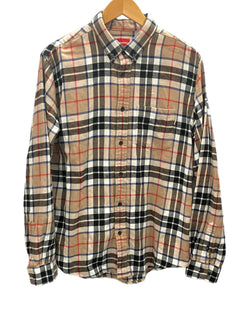 シュプリーム SUPREME 18A/W Tartan L/S Flannel Shirt タータン フランネルシャツ チェックシャツ 長袖シャツ ベージュ Mサイズ 101MT-2694