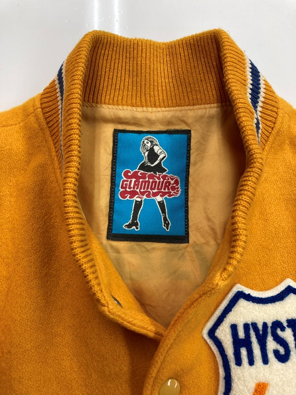 ヒステリックグラマー HYSTERIC GLAMOUR STADIUM JACKET スタジアム ジャケット スタジャン ワッペン アウター 黄 2AB-2930 ジャケット ロゴ イエロー Fサイズ 104MT-2124