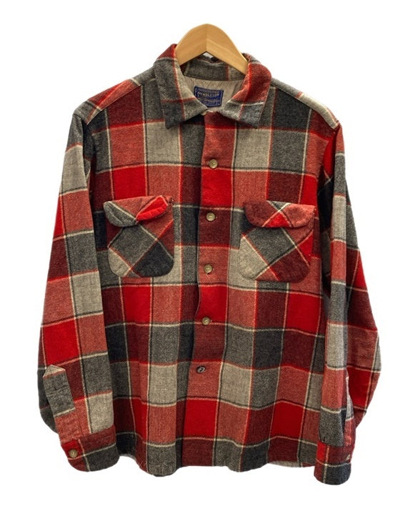 ペンドルトン PENDLETON 50s Vintage ヴィンテージ ウールシャツ チェックシャツ 赤系 長袖シャツ レッド Lサイズ 101MT-2900