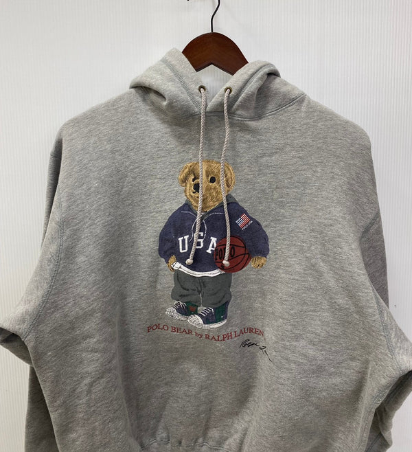 ポロラルフローレン POLO RALPH LAUREN POLO BEAR 裏起毛 プルオーバー パーカ グレー Mサイズ 201MT-3026