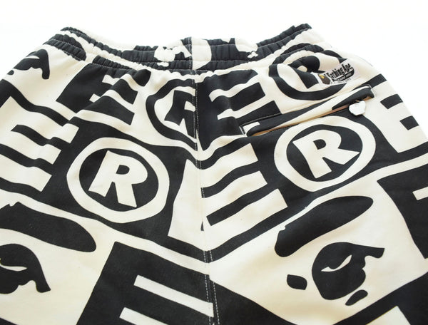 アベイシングエイプ  A BATHING APE LUX SPORT PATTERN OVERSIZED SWEAT PANTS スウェットパンツ 白 001PTJ3010531 ボトムスその他 ホワイト Mサイズ 103MB-323