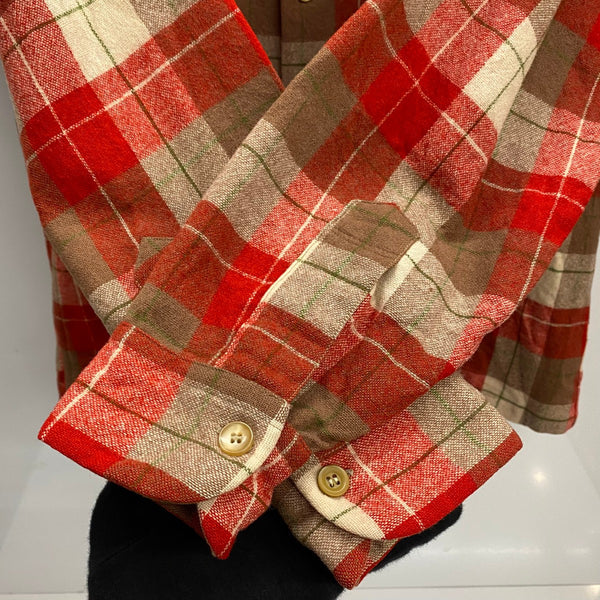 【曜日割引対象外】 ペンドルトン PENDLETON 50's オープンカラー ウール チェックシャツ 長袖シャツ レッド Mサイズ 201MT-3853 VB