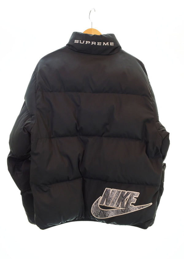 ナイキ NIKE Supreme シュプリーム 21SS Reversible Puffy Jacket スネークロゴ リバーシブル パフィー 中綿ジャケット 黒 DB0494-010 ジャケット ブラック Mサイズ 103MT-1979