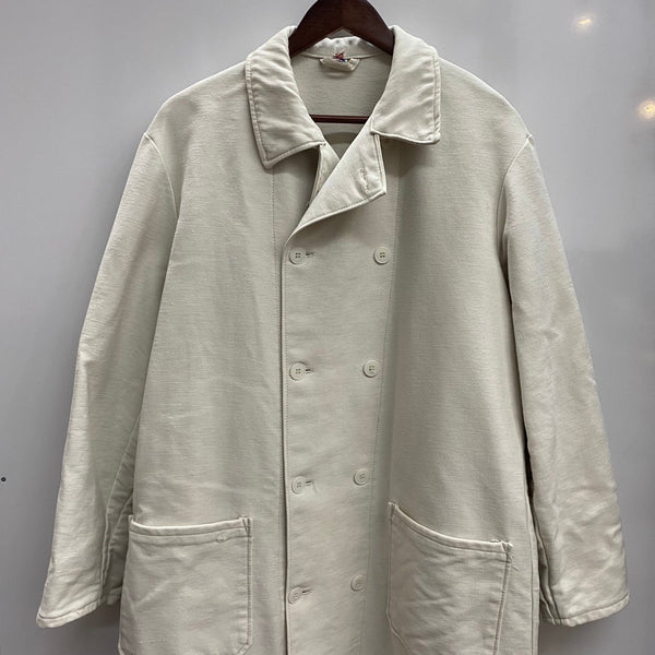 【曜日割引対象外】 ミリタリー MILITARY 西ドイツ ホワイトモールスキン ジャケット コート ホワイト 50サイズ 201MT-4609 VB