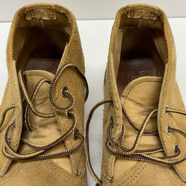 【曜日割引対象外】 レッドウィング RED WING WORK CHUKKA USA製 チャッカブーツ スエード 9 1/2D 3143 メンズ靴 ブーツ チャッカ ベージュ 27.5cmサイズ 201-shoes1372 VB