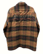 シュプリーム SUPREME 23AW Lined Flannel Snap Shirt ライン フランネル スナップ シャツ バックロゴ 長袖 刺繍 裏地ボア 茶色 長袖シャツ チェック ブラウン Lサイズ 104MT-624