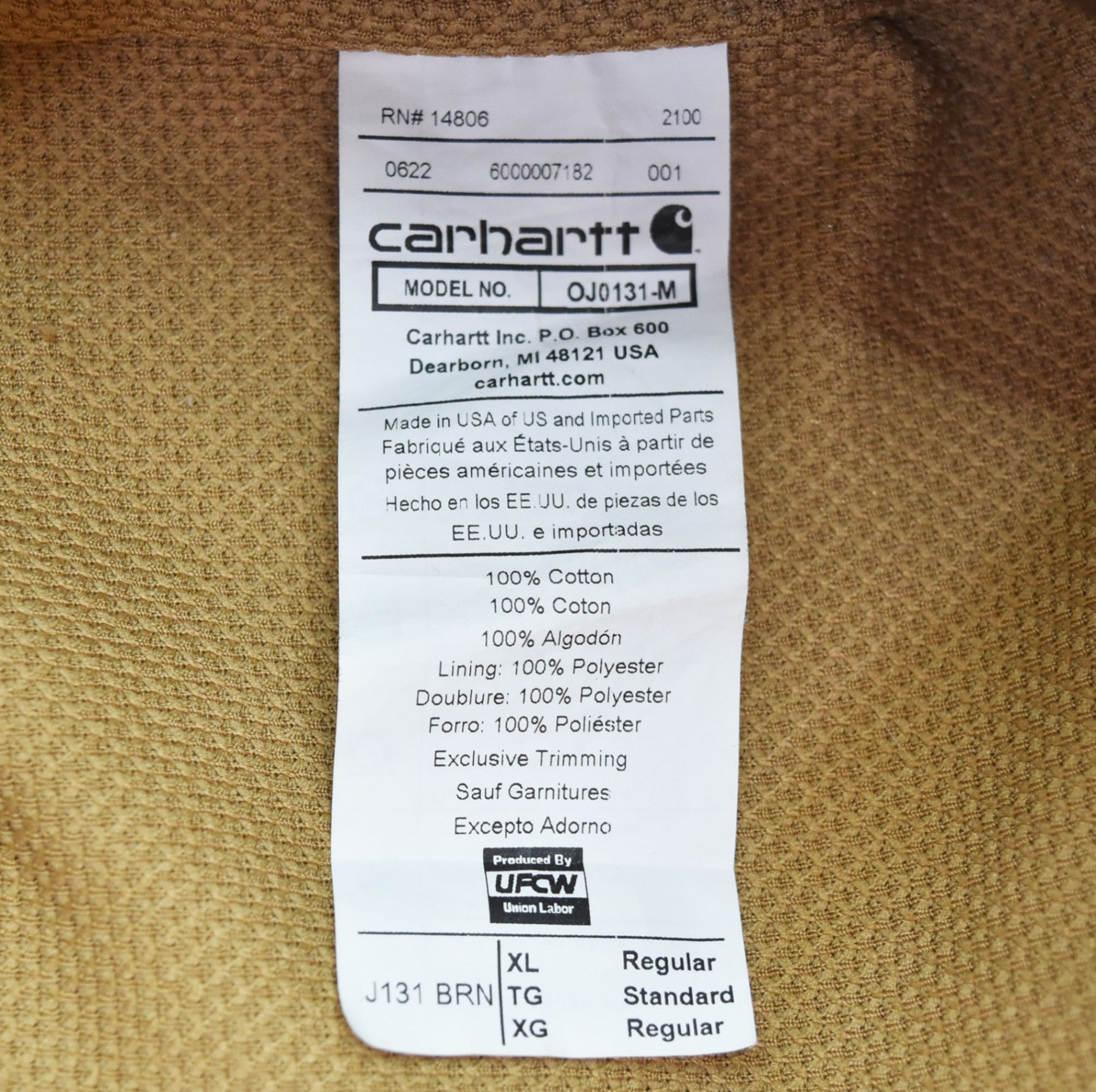 カーハート Carhartt アクティブ ジャケット Loose Fit USA製