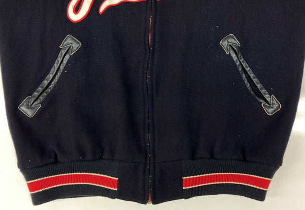 ミッチェルアンドネス Mitchell & Ness 1951 AUTHENTIC WOOL VARSITY JACKET ウール バーシティ ジャケット NEWYORK YANKEES ジップアップ 野球 アウター 紺 ジャケット ロゴ ネイビー Lサイズ 104MT-2149