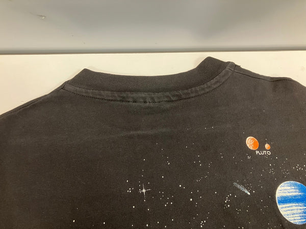 ヴィンテージ vintage 90's 90年代 Hanes HaRlequin 宇宙 惑星 アートプリント スーベニアT MADE IN USA アメリカ製 Tシャツ ブラック Sサイズ 101MT-4814
