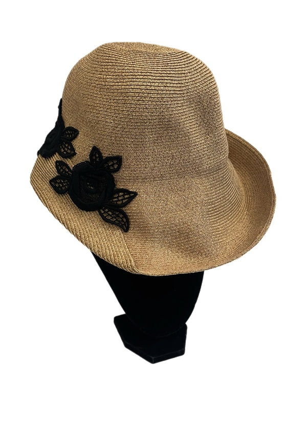 アシーナニューヨーク Athena New York フラワー 花 レース ハット  帽子 レディース帽子 麦わら帽子 ブラウン 101hat-149