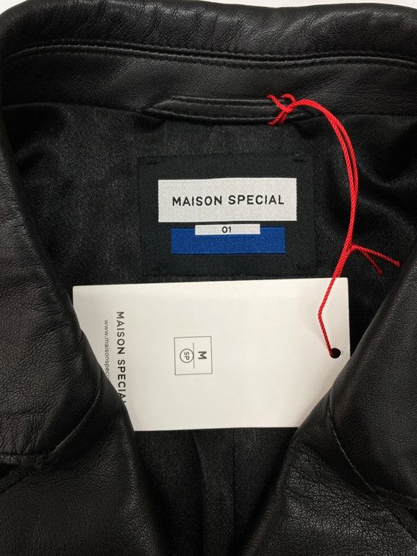 メゾンスペシャル MAISON SPECIAL 21AW Prime Over Double Riders Jacket プライム オーバー ダブル ライダース ジャケット ダブルジップ アウター 黒 11222211205 サイズ 01 ジャケット 無地 ブラック 104MT-1919
