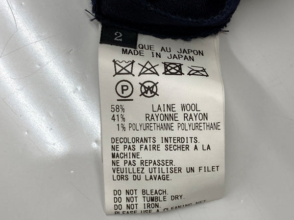 ワイズ Y's ヨウジヤマモト Yohji Yamamoto ウール パンツ WOOL PANTS ガウチョ ワイド ミモレ丈 モード 日本製 NAVY 紺 SIZE2 YV-P07-101 ボトムスその他 無地 ネイビー 104LB-40