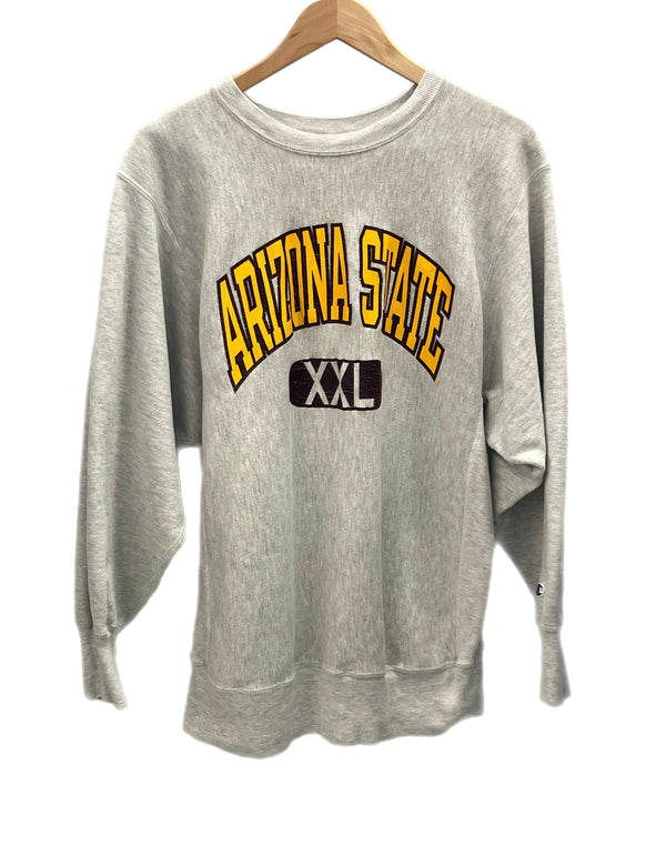 チャンピオン Champion 90s 90's 90年代 刺繍タグ REVERSE WEAVE リバースウィーブ ARIZONA STATE カレッジ アーチロゴ XL スウェット グレー LLサイズ 101MT-2939