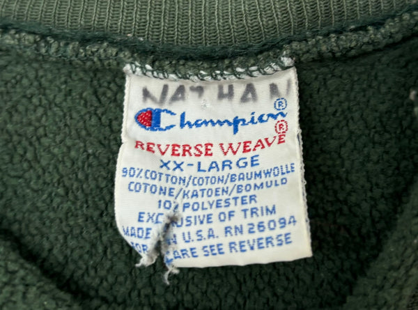 【曜日割引対象外】 チャンピオン Champion 90's USA製 REVERSE WEAVE 目なし Vネック スウェット ネイビー XXLサイズ 201MT-2829 VB