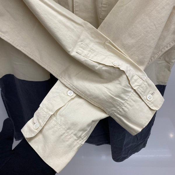 【曜日割引対象外】 ハイスポーティングギア HAI SPORTING GEAR 80's ツートーン切替 長袖シャツ ホワイト Mサイズ 201MT-4367 VB