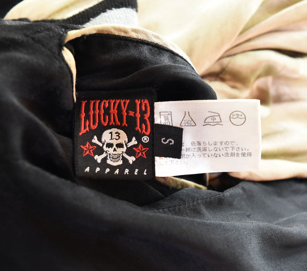 ラッキーサーティーン LUCKY13 スカル リバーシブル スカジャン SKULL Souvenir Jacket Reversible サイコロ ダイス lucky thirteen ジャケット ブラック Sサイズ 103MT-2573