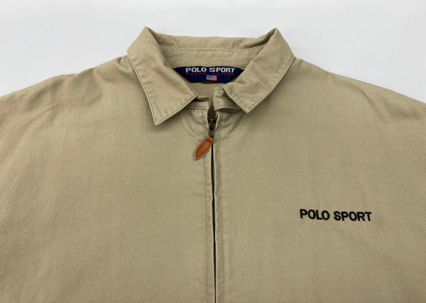 ラルフローレン RalphLauren Polo Sport ポロ スポーツ  90's SWING TOP スウィングトップ U.S.-67 バックプリント 茶 ジャケット ロゴ ベージュ 104MT-2299