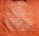 エルエルビーン L.L.Bean ダウンベスト DOWNTEK PERTEX ドローコード L ベスト オレンジ Lサイズ 103MT-3464
