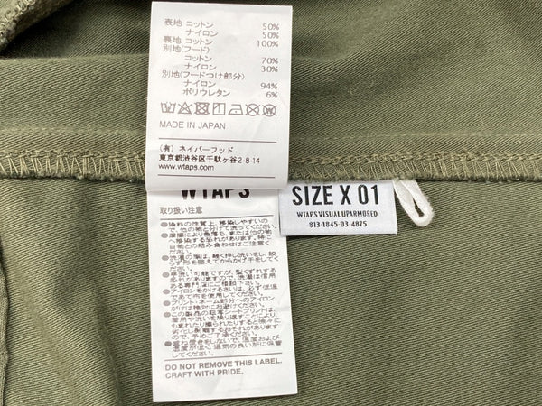 ダブルタップス WTAPS WMILL-65/JACKET. NYCO.SATIN BRDT-JKM01 ミリタリージャケット オリーブ 緑 SIZE 01 ジャケット 無地 カーキ 104MT-1619