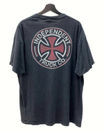 ヴィンテージ vintage 90s 00s INDEPENDENT インディペンデント PRINT S/S TEE プリント Tシャツ NHSタグ OLDSKATE スケボー 両面プリント 黒 Tシャツ ロゴ ブラック XLサイズ 104MT-1208