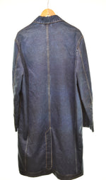 ディーゼル DIESEL  22SS G-KOEN ステンカラーコート スプリングコート ロング シングル プリント デニム柄 A06066 ジャケット ブルー Sサイズ 103MT-3150