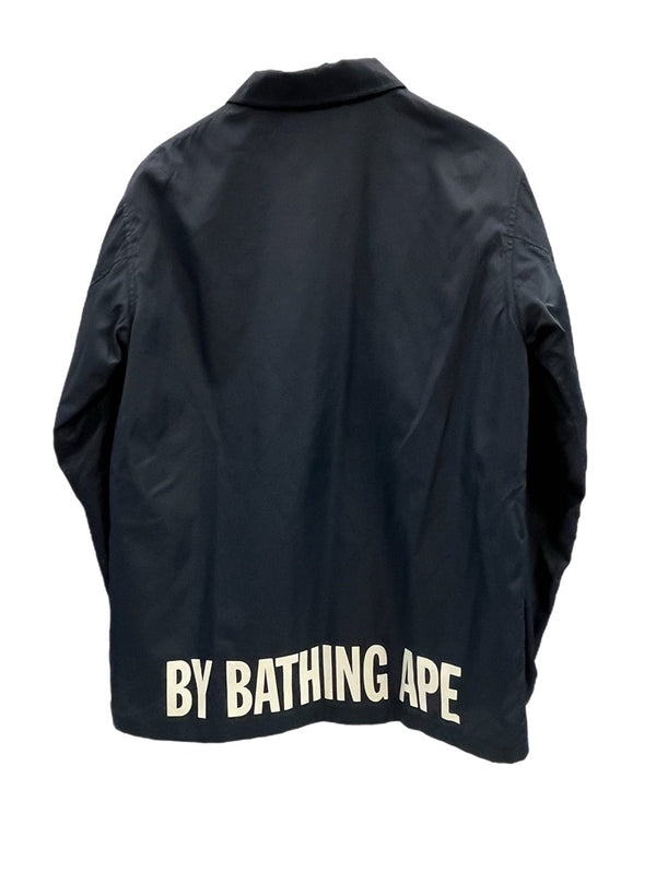 ア ベイシング エイプ A BATHING APE コーチジャケット ナイロンジャケット ロゴ   001GDD201001X ジャケット ネイビー Lサイズ 101MT-4925