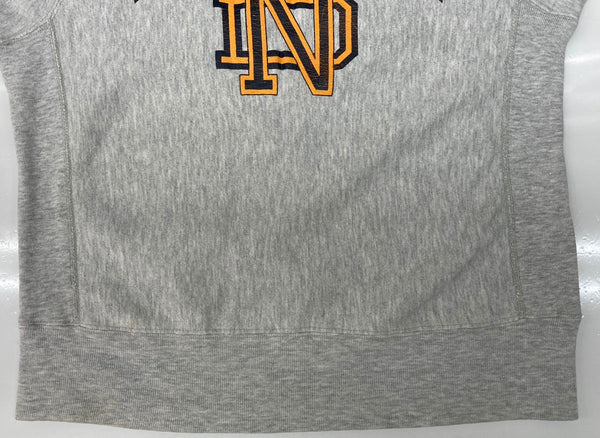 チャンピオン Champion 90s 90年代 刺繍タグ REVERSE WEAVE リバースウィーブ  USA製 NOTRE DAMEアーチ カレッジ 灰色 スウェット プリント グレー Lサイズ 104MT-2280