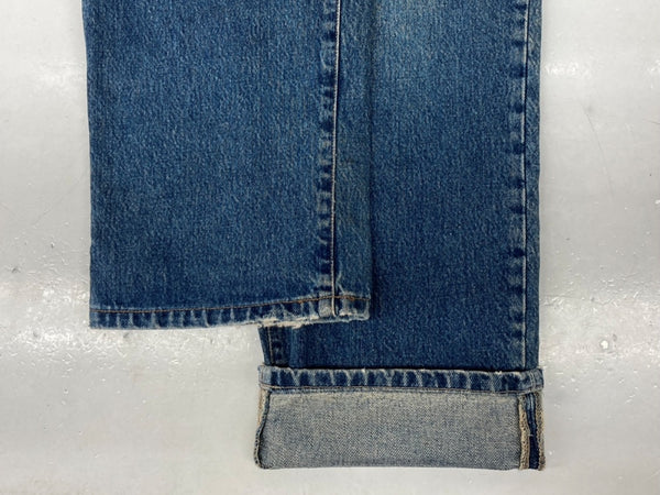 ダブルアールエル RRL 90s DENIM PANTS デニム パンツ ジップフライ ジーパン ジーンズ USA製 Ralph Lauren インディゴ 青 ロゴ R004 デニム ブルー サイズ 35 104MB-232