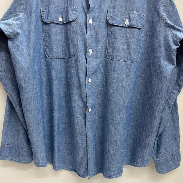 【曜日割引対象外】 ヴィンテージ vintage 70's ビッグヤンク BIG YANK シャンブレーシャツ 長袖シャツ ブルー 201MT-4382 VB