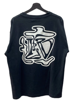 ルイヴィトン LOUIS VUITTON 19AW LV SMOKE PRINT TEE スモーク プリント Tシャツ 半袖 両面 黒 RM192 NPG HHY90W Tシャツ プリント ブラック XLサイズ 104MT-1283