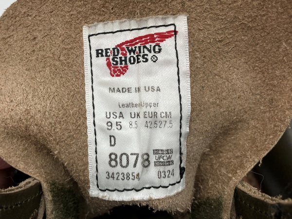 レッドウィング RED WING IRON RANGER アイアン レンジャー ALPINE Vibramソール アウトドア 革靴 シューズ 9 1/2D 緑 8078 メンズ靴 ブーツ その他 カーキ 27.5cm 104S-1069