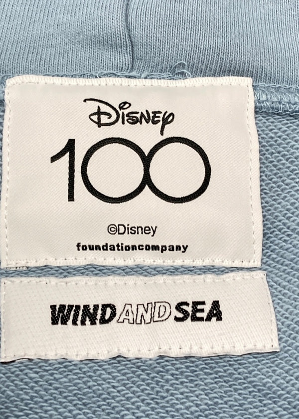 ウィンダンシー WIND AND SEA × Disney ディズニー 100周年 MICKEY MOUSE HOODIE ミッキー フーディー パーカー 青 WDS-C-DSN-23-Q4-01 パーカ プリント ブルー Lサイズ 104MT-1333