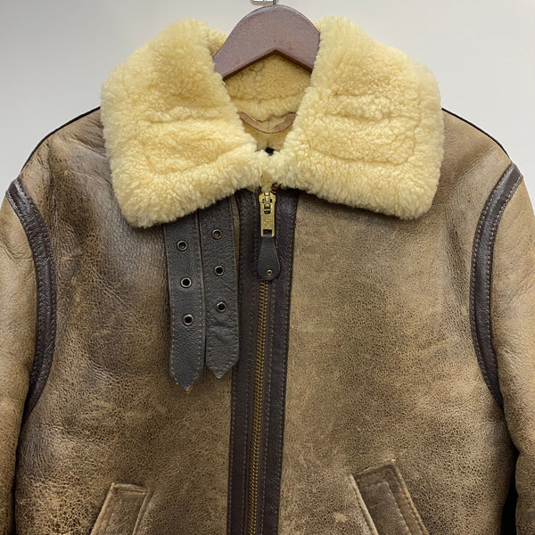 【曜日割引対象外】 ショット SCHOTT 80's B-3 ムートン フライトジャケット ジャケット ブラウン 38サイズ 201MT-4120 VB